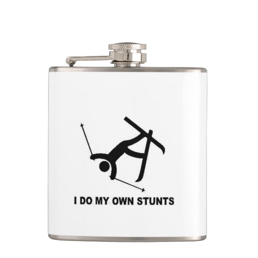 Weihnachtsweihnachtsski-Skifahrer Ski fahrendes Flachmann (Vorderseite)