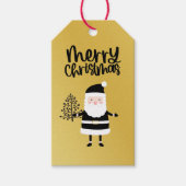 Weihnachtsweihnachtsthema Schwarz und Gold Geschenkanhänger (Vorderseite)