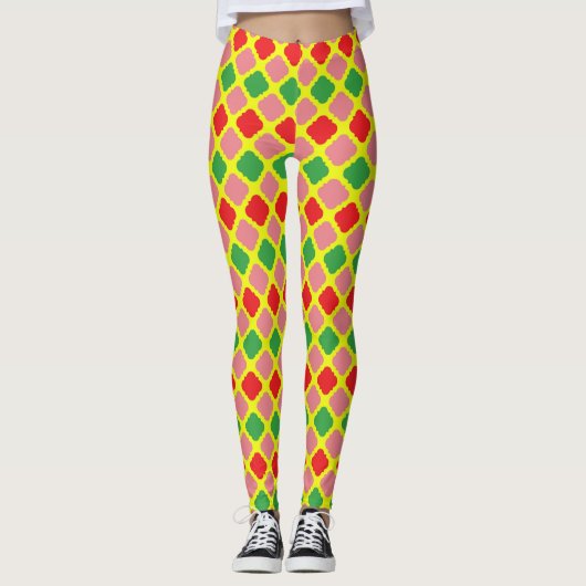 Weihnachtsweihnachtstränke für Frauen, farbenfrohe Leggings (Vorderseite)