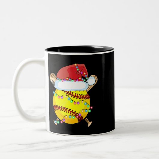 Weihnachtsweihnachtsweihe - Weihnachtsmannmütze Re Zweifarbige Tasse (Links)