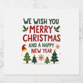 WeihnachtsWeihnachtsWeihnachtsWeihnachtsWeihnachts Schaumweinetikett (Einzelnes Label)