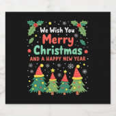 WeihnachtsWeihnachtsWeihnachtsWeihnachtsWeihnachts Schaumweinetikett (Einzelnes Label)