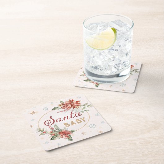 Weihnachtsweihnachtswunder Party Glass Rechteckiger Pappuntersetzer (Vor Ort)