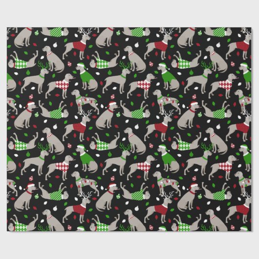 Weihnachtsweimaraner Hund Geschenkpapier (Flach)