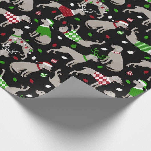 Weihnachtsweimaraner Hund Geschenkpapier (Ecke)