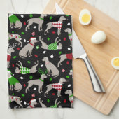 Weihnachtsweimaraner Hund Geschirrtuch (Viertel Falte)