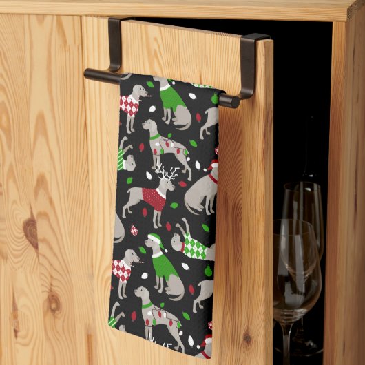 Weihnachtsweimaraner Hund Geschirrtuch (Drittel gefaltet)