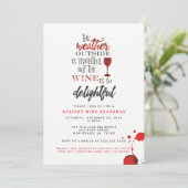 Weihnachtswein-Austausch-Party Einladung (Stehend Vorderseite)