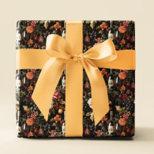 Weihnachtswein Blumenmuster Weihnachten Geschenkpapier