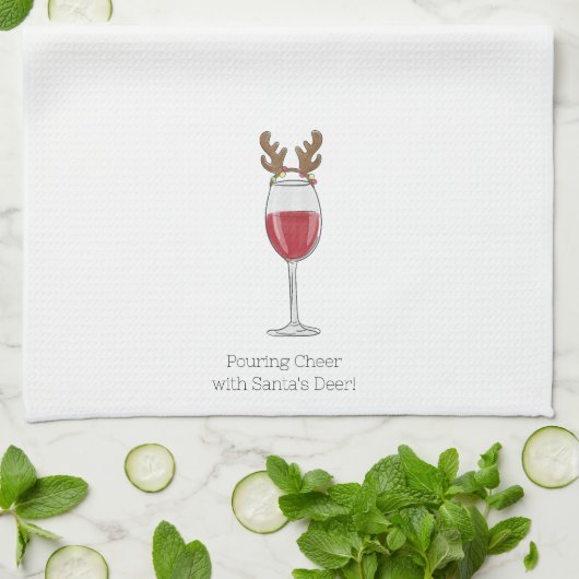 Weihnachtswein, das Gejammer für das Hirsch des We Geschirrtuch (Gefaltet)