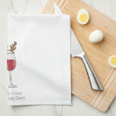 Weihnachtswein, das Gejammer für das Hirsch des We Geschirrtuch (Viertel Falte)