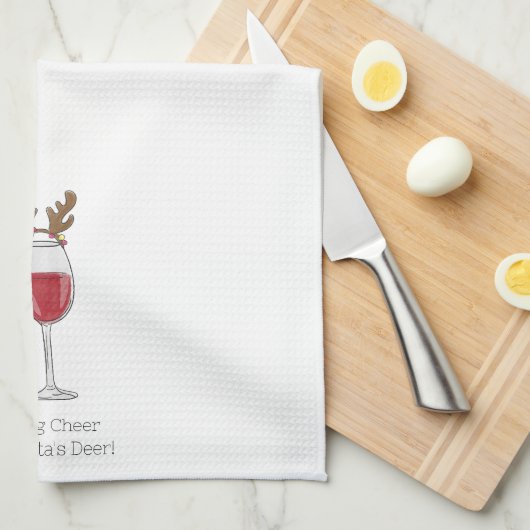 Weihnachtswein, das Gejammer für das Hirsch des We Geschirrtuch (Viertel Falte)