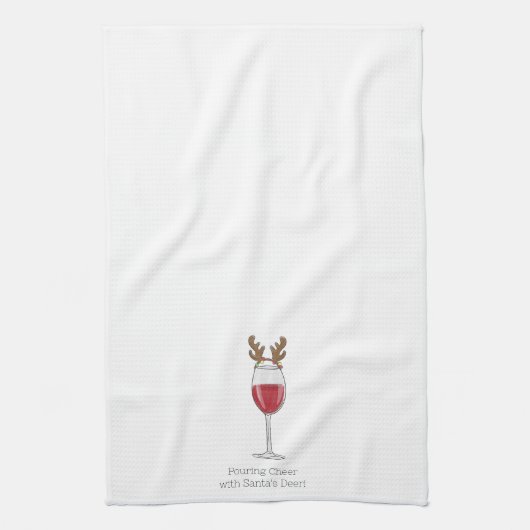 Weihnachtswein, das Gejammer für das Hirsch des We Geschirrtuch (Vertikal)