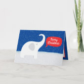 Weihnachtswein-Elefant fühlen Feiertagskarte (Vorderseite)