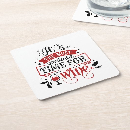 Weihnachtswein-Feier Rechteckiger Pappuntersetzer (angewinkelt)