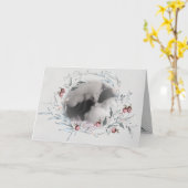 Weihnachtswein Foto Watercolor Berries Karte (Gelbe Blume)