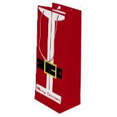 Weihnachtswein Geschenk Beutel Weihnachtsmann Gesc Geschenktüte Für Weinflaschen (Rückseite Schrägansicht)