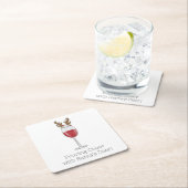 Weihnachtswein Gezaubert mit dem Hirsch des Weihna Rechteckiger Pappuntersetzer (Vor Ort)