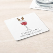 Weihnachtswein Gezaubert mit dem Hirsch des Weihna Rechteckiger Pappuntersetzer (angewinkelt)