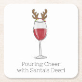 Weihnachtswein Gezaubert mit dem Hirsch des Weihna Rechteckiger Pappuntersetzer (Vorderseite)