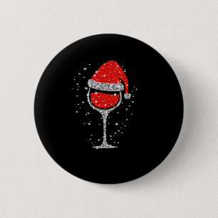 Weihnachtswein Glass Schneeflocken Weihnachtsmannm Button