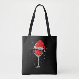 Weihnachtswein Glass Schneeflocken Weihnachtsmannm Tasche