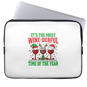 Weihnachtswein-herrlicher Rotwein-Design Laptopschutzhülle