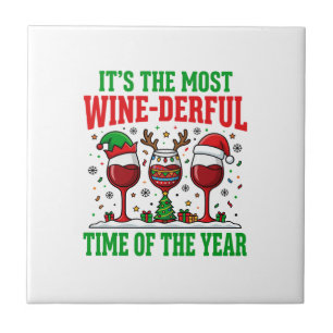 Weihnachtswein-herrliches rotes Weindesign Fliese