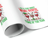 Weihnachtswein-herrliches rotes Weindesign Geschenkpapier (Rolleneckpunkt)