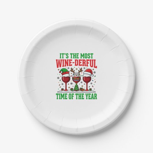 Weihnachtswein-herrliches rotes Weindesign Pappteller (Vorderseite)