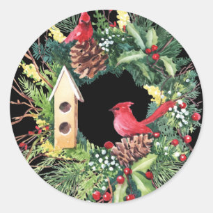 Weihnachtswein im Wasser Klassischer Rundsticker Runder Aufkleber