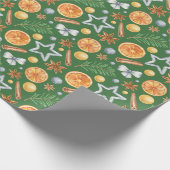 Weihnachtswein in Aquarellfarbe, Gewürzkutter Geschenkpapier (Ecke)