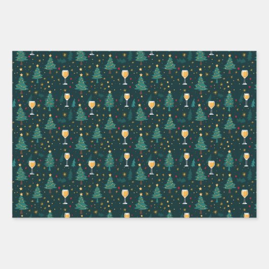 Weihnachtswein Lover Geschenkpapier Set (Vorderseite 2)