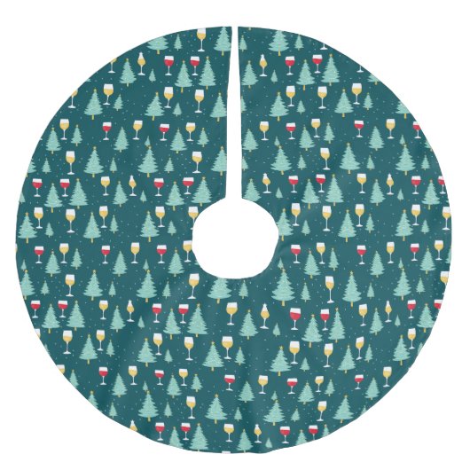 Weihnachtswein Lover Polyester Weihnachtsbaumdecke (Vorderseite)