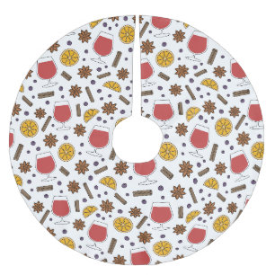 Weihnachtswein mit Pantoletten, würzig zeichnend Polyester Weihnachtsbaumdecke