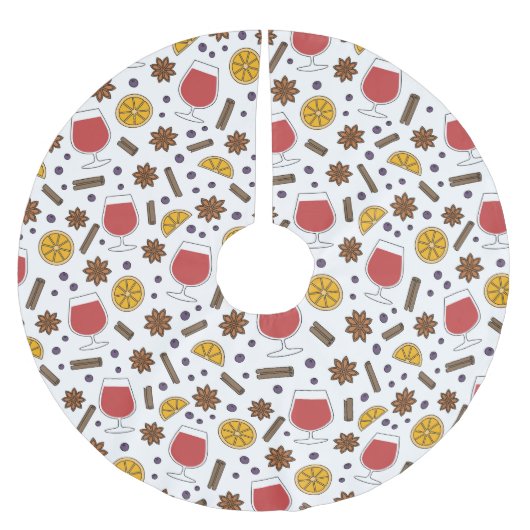 Weihnachtswein mit Pantoletten zeichnend würziger Polyester Weihnachtsbaumdecke (Vorderseite)