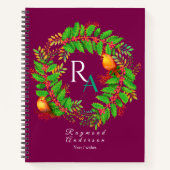 Weihnachtswein Monogram Notizblock (Vorderseite)