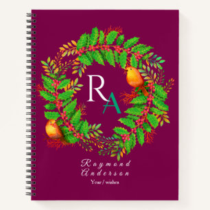 Weihnachtswein Monogram Notizblock