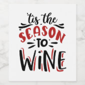 Weihnachtswein Party Weinetikett (Einzelnes Label)