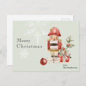 Weihnachtswein Postcard Nutcracker Feiertagspostkarte (Vorne/Hinten)