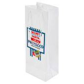 Weihnachtswein und glänzende Weinetiketten Geschenktüte Für Weinflaschen (Rückseite Schrägansicht)