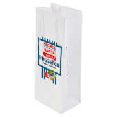 Weihnachtswein und glänzende Weinetiketten Geschenktüte Für Weinflaschen (Vorderseite Schrägansicht)