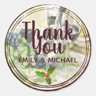 Weihnachtswein und Käse Party Corporate Custom Runder Aufkleber