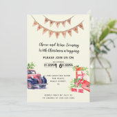 Weihnachtswein und Käse Spendenveranstaltung Einladung (Stehend Vorderseite)