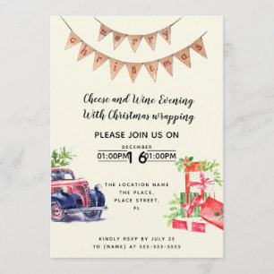 Weihnachtswein und Käse Spendenveranstaltung Einladung