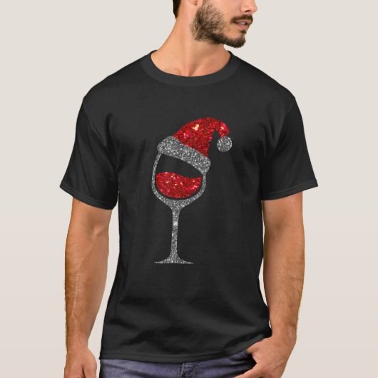 Weihnachtswein - Weihnachtsmannmütze aus Rotwein T-Shirt (Vorderseite)