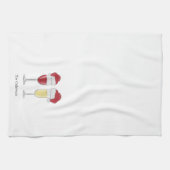 Weihnachtswein Weihnachtsmannmütze Champagner Bril Geschirrtuch (Horizontal)