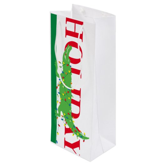 Weihnachtsweinbeutel Geschenktüte Für Weinflaschen (Rückseite Schrägansicht)