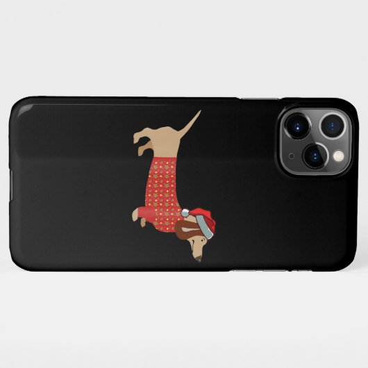 Weihnachtsweiner-Dackel Dackel in Hund iPhone Hülle (Rückseite (Horizontal))