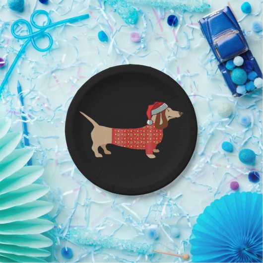 Weihnachtsweiner-Dackel Dackel in Hund Pappteller (Party)